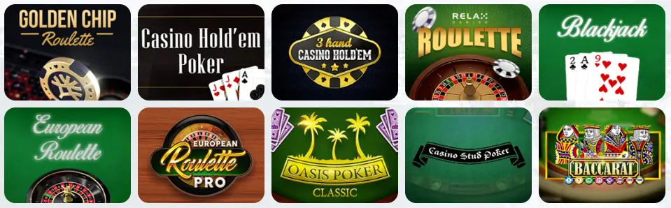 Jeux de table au BETISTA CASINO